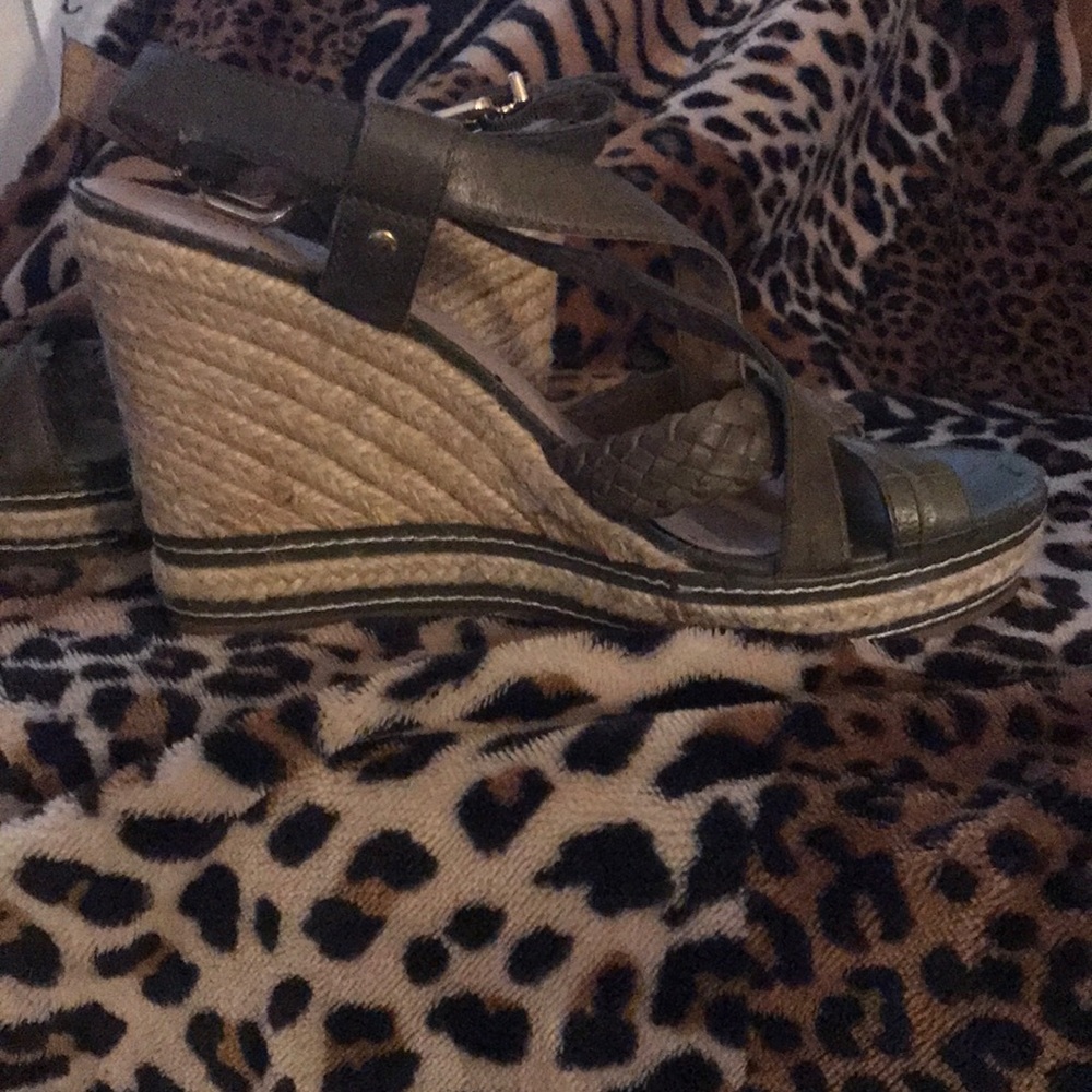 Olive green wedges